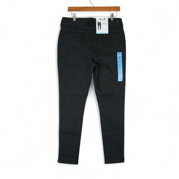 Seven7 Skinny Jeans Womens 10 (32x28.5) Black High Rise Stretch Denim Tight Pant - Picture 2 of 12